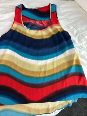 Current Affair sleeveless multicolored striped, scoop neck tank top